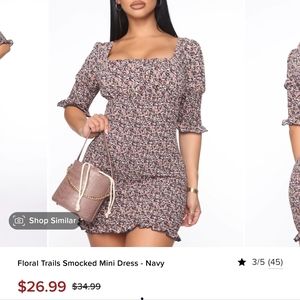 Floral smocked mini dress